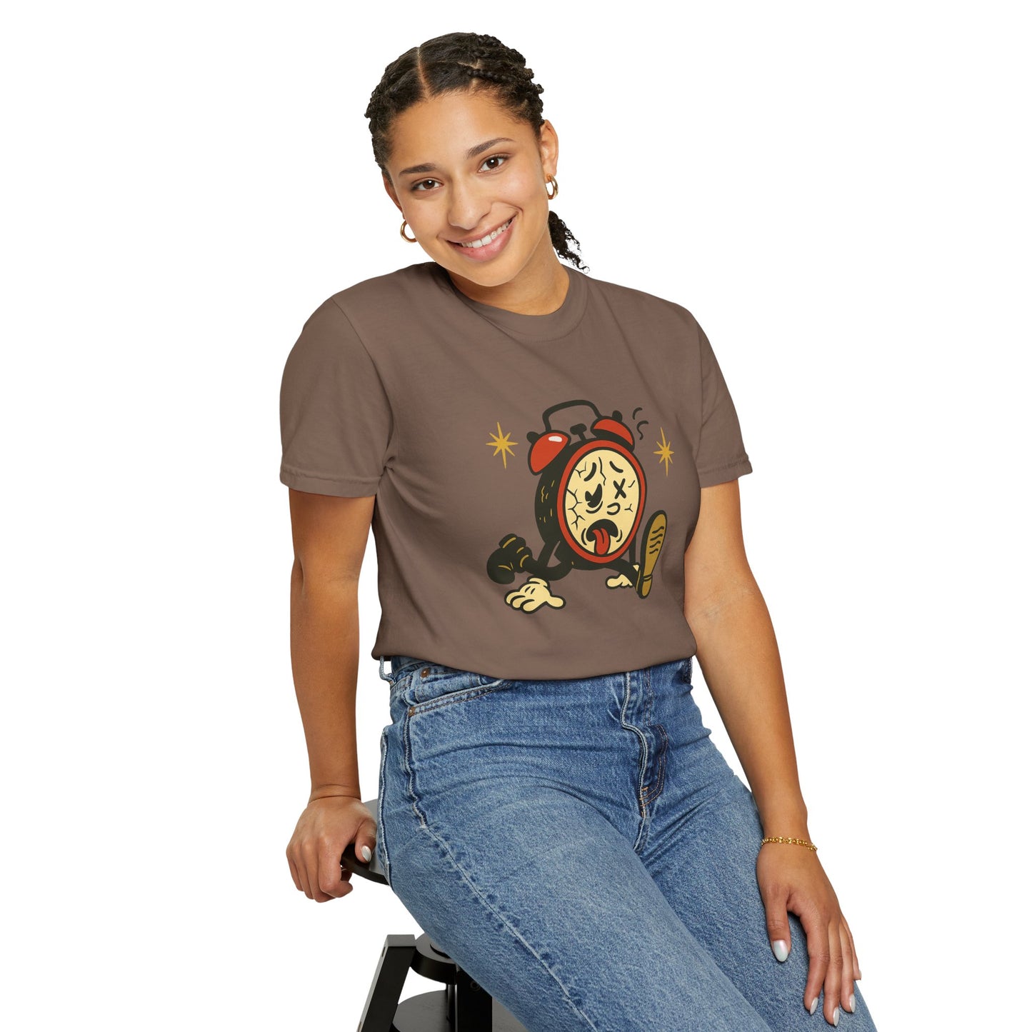 Funny Retro Alarm Clock Graphic T-Shirt, Unisex Humor Tee, Perfect Gift for Lazy Mornings, Casual Wear, Unique Graphic Shirt