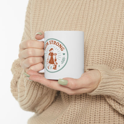 Mom Strong Personalized Ceramic Mug - Perfect Gift for Moms!