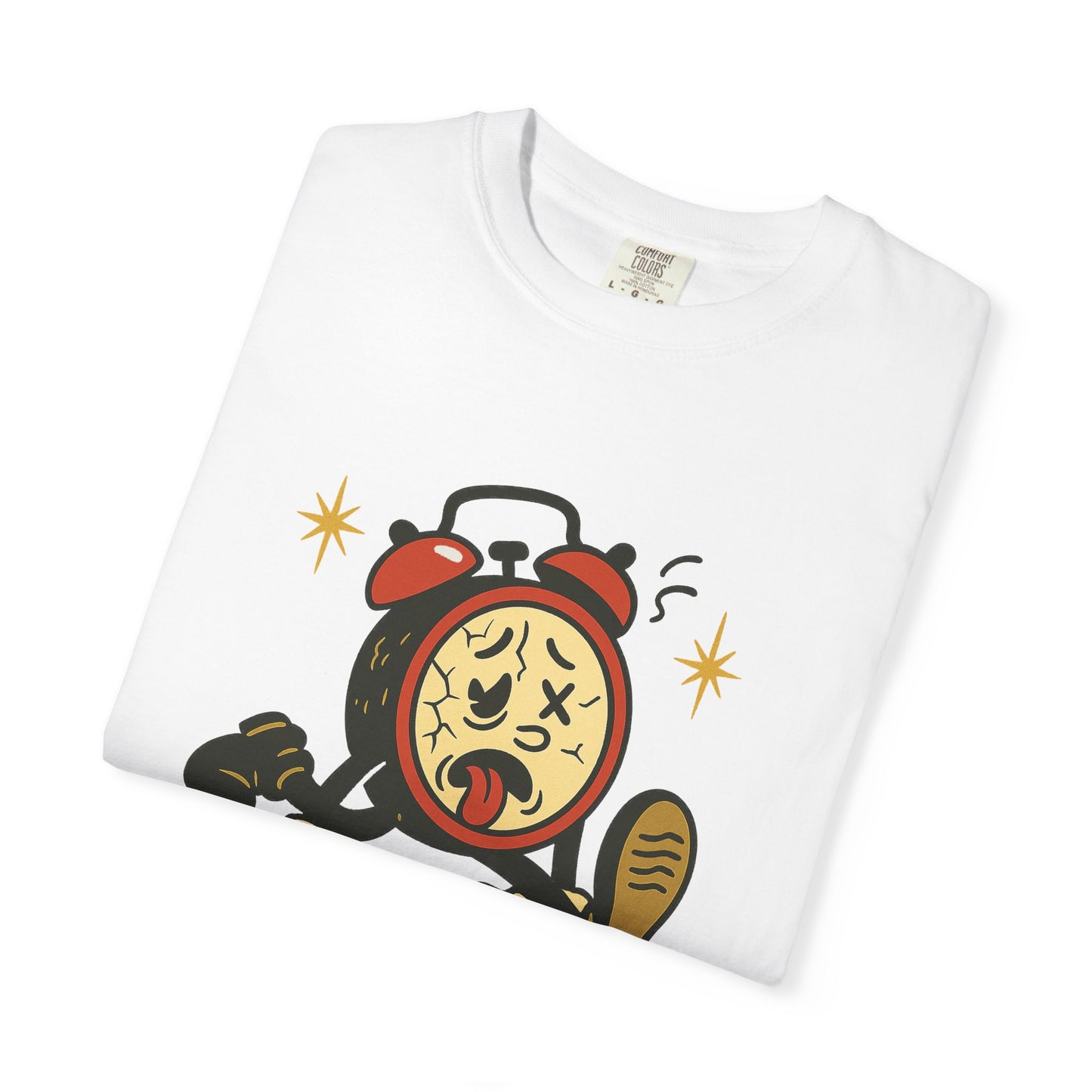 Funny Retro Alarm Clock Graphic T-Shirt, Unisex Humor Tee, Perfect Gift for Lazy Mornings, Casual Wear, Unique Graphic Shirt