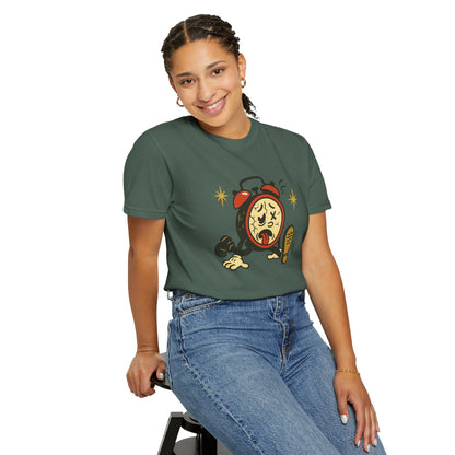 Funny Retro Alarm Clock Graphic T-Shirt, Unisex Humor Tee, Perfect Gift for Lazy Mornings, Casual Wear, Unique Graphic Shirt