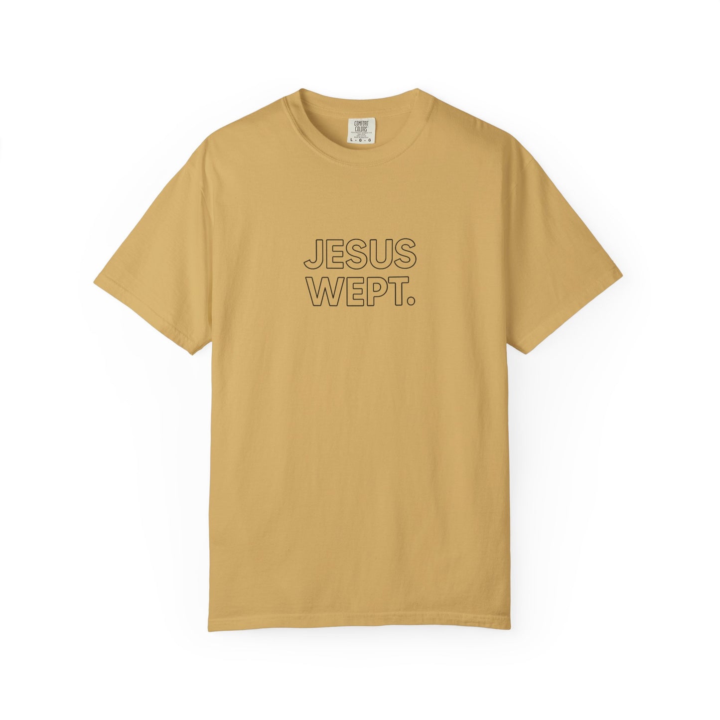 "Jesus Wept" Minimalist Outline Unisex T-Shirt — Bold Christian Statement Tee