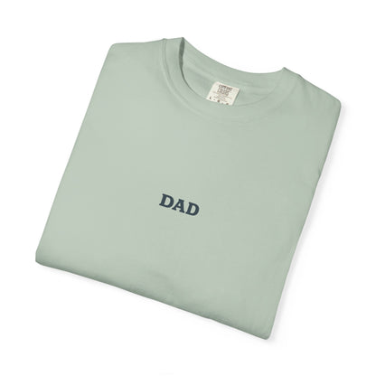 Father’s Day “Dad – Heavy Shoulders, Strong Hands, Full Heart” T-Shirt – Rustic Woodcut Edition