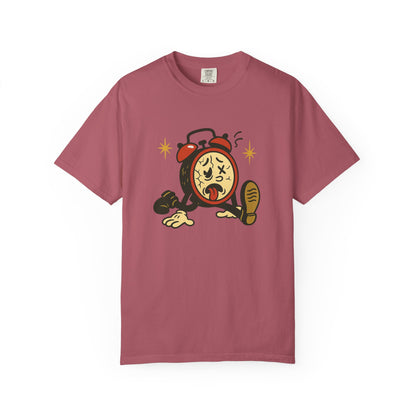 Funny Retro Alarm Clock Graphic T-Shirt, Unisex Humor Tee, Perfect Gift for Lazy Mornings, Casual Wear, Unique Graphic Shirt