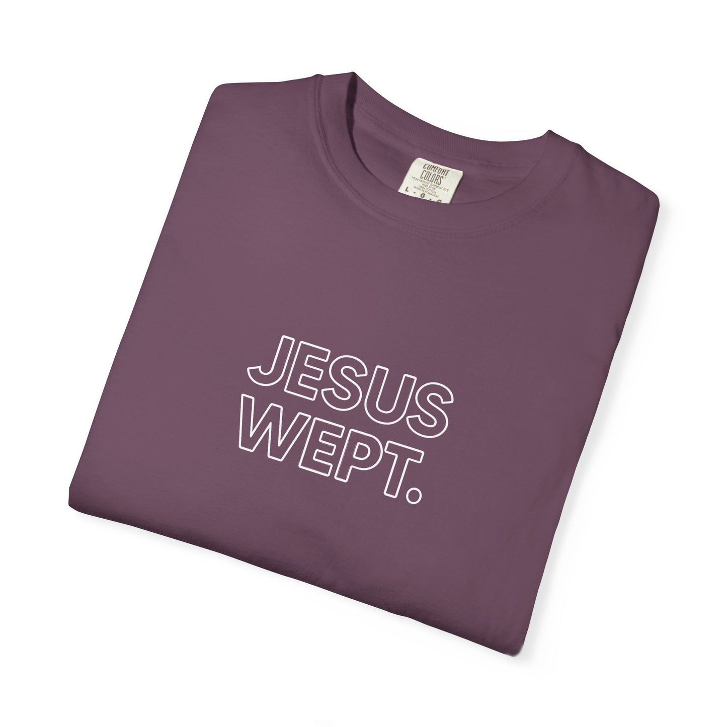 "Jesus Wept" Minimalist Outline Unisex T-Shirt — Bold Christian Statement Tee