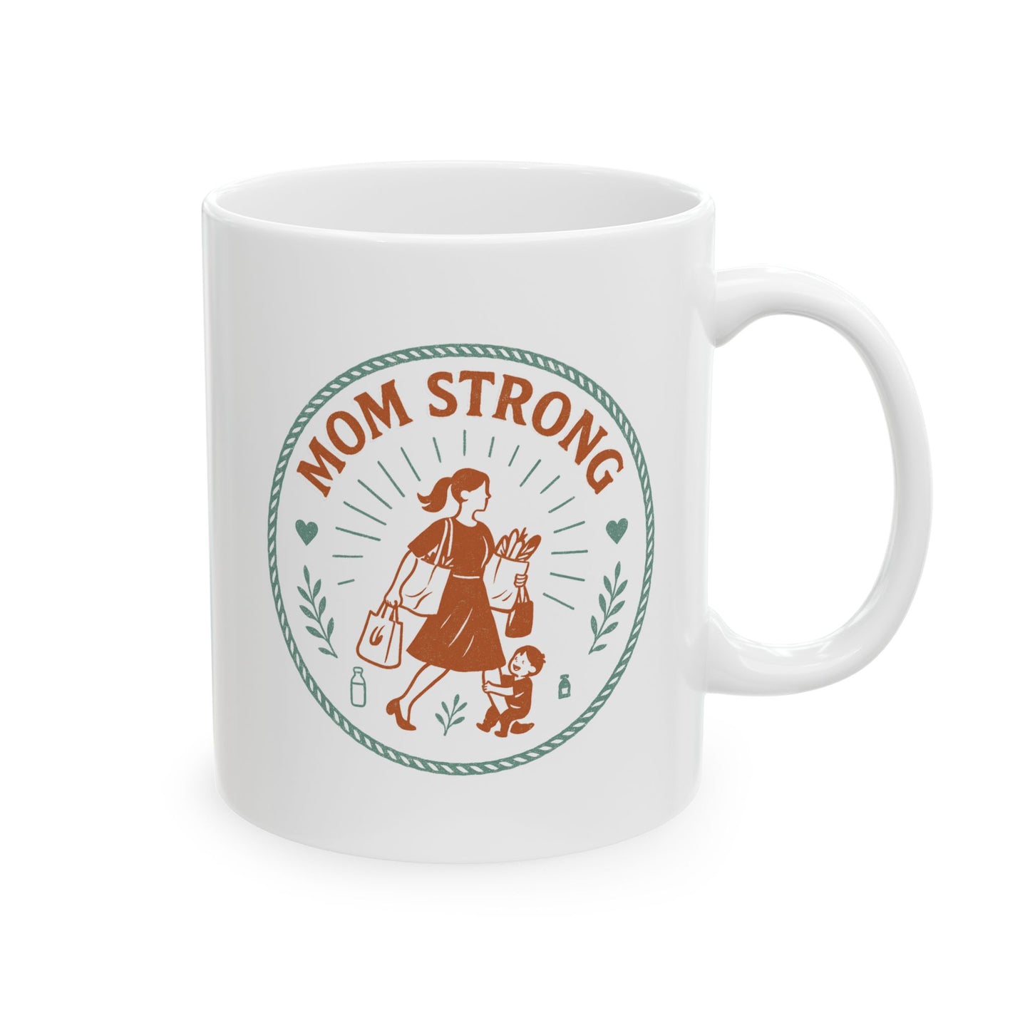 Mom Strong Personalized Ceramic Mug - Perfect Gift for Moms!