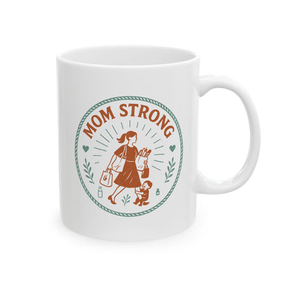 Mom Strong Personalized Ceramic Mug - Perfect Gift for Moms!