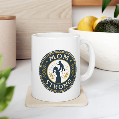 Mom Strong Personalized Ceramic Mug - Perfect Gift for Moms!