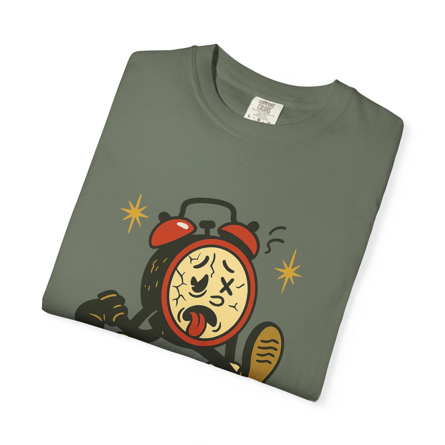 Funny Retro Alarm Clock Graphic T-Shirt, Unisex Humor Tee, Perfect Gift for Lazy Mornings, Casual Wear, Unique Graphic Shirt