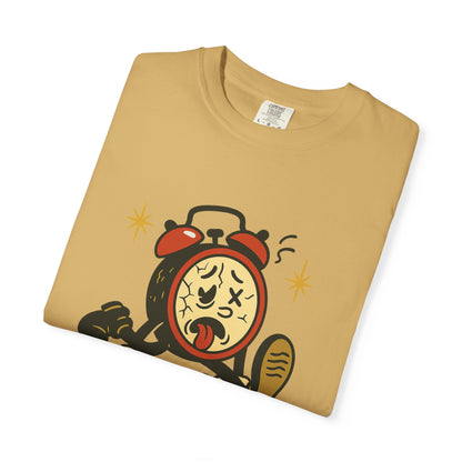 Funny Retro Alarm Clock Graphic T-Shirt, Unisex Humor Tee, Perfect Gift for Lazy Mornings, Casual Wear, Unique Graphic Shirt