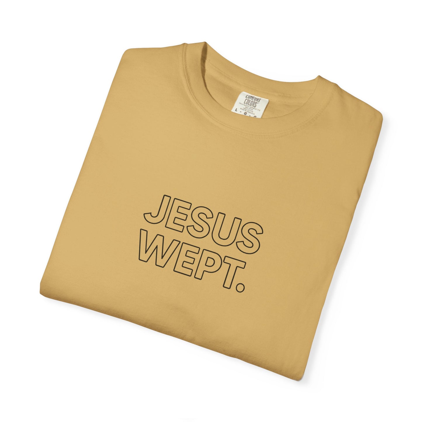 "Jesus Wept" Minimalist Outline Unisex T-Shirt — Bold Christian Statement Tee