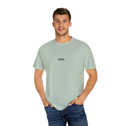 Father’s Day “Dad – Heavy Shoulders, Strong Hands, Full Heart” T-Shirt – Rustic Woodcut Edition