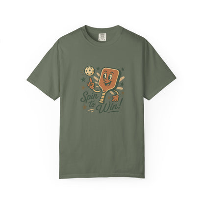 Retro "Spin to Win!" Pickleball T-Shirt – Vintage Cartoon Style
