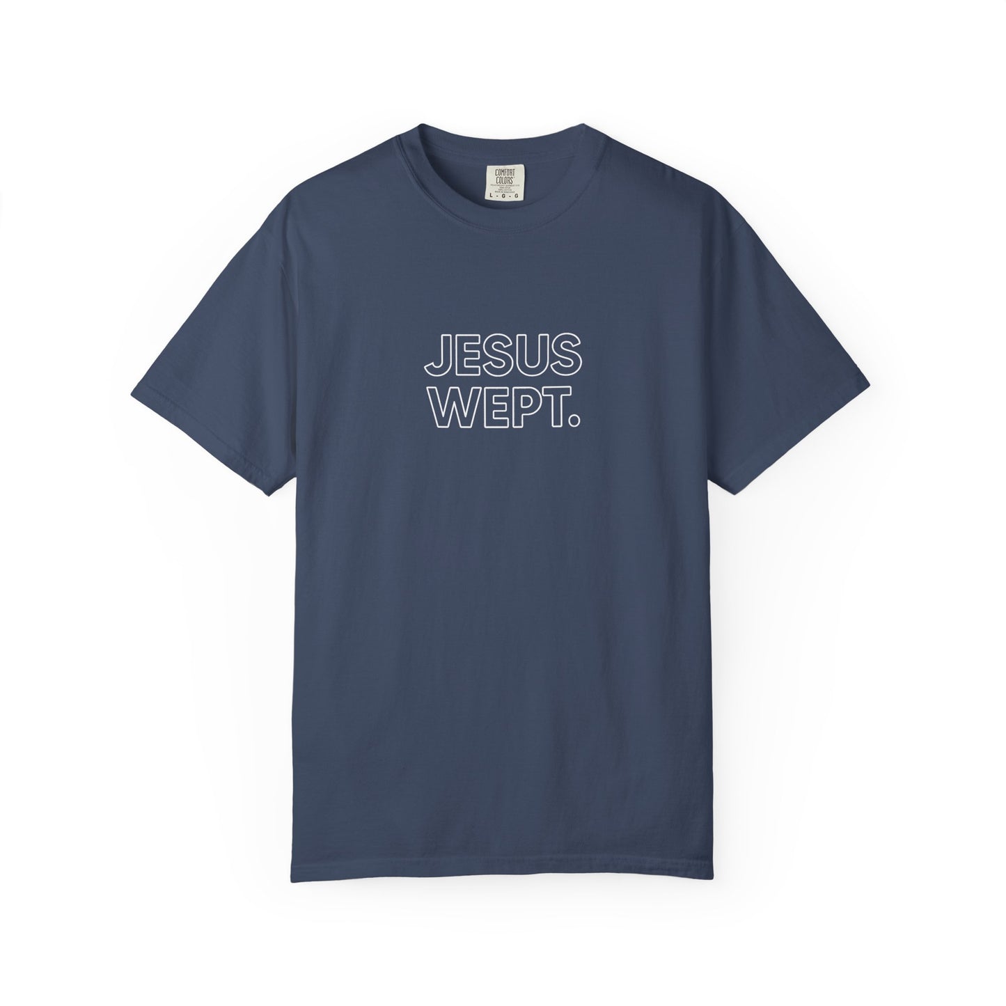 "Jesus Wept" Minimalist Outline Unisex T-Shirt — Bold Christian Statement Tee