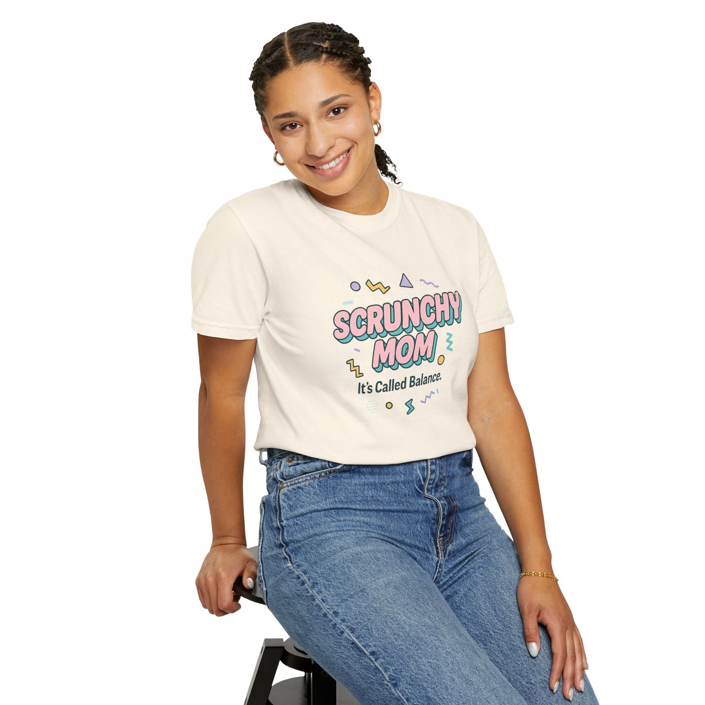 Fun Scrunchy Mom T-Shirt - Balance Humor Gift for Moms