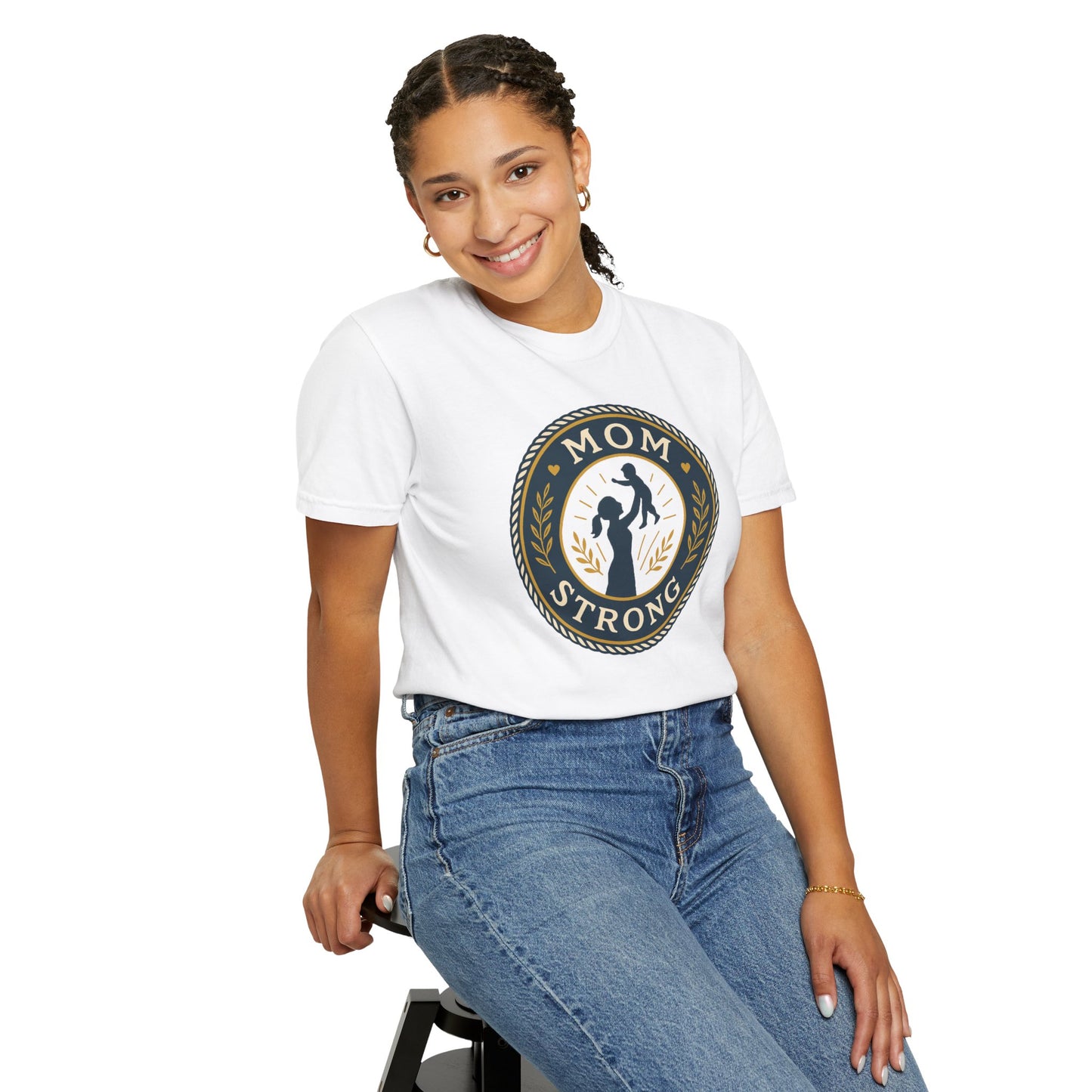 Mom Strong Unisex Garment-Dyed T-Shirt - Empowering Gift for Mothers