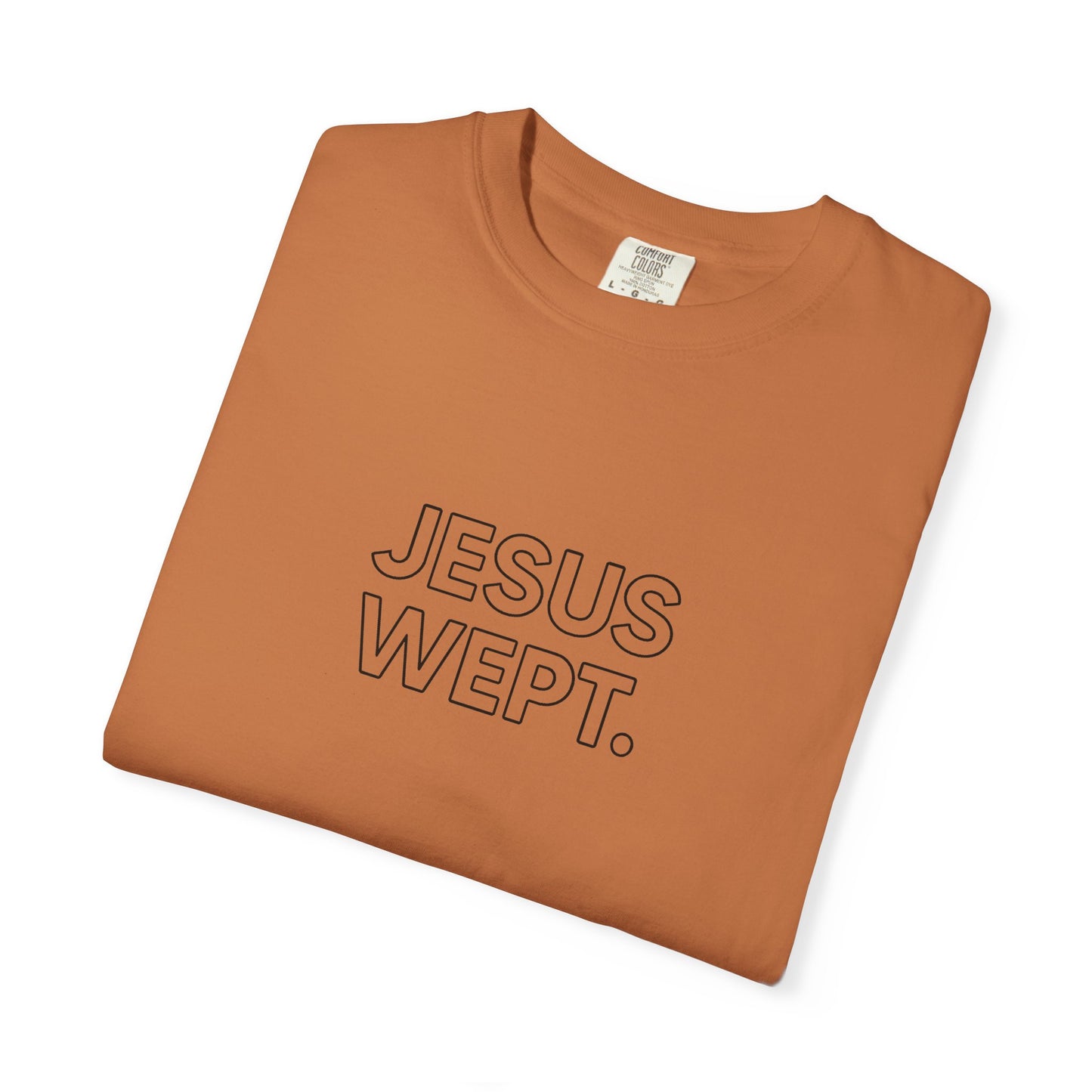 "Jesus Wept" Minimalist Outline Unisex T-Shirt — Bold Christian Statement Tee