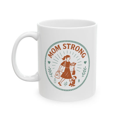 Mom Strong Personalized Ceramic Mug - Perfect Gift for Moms!