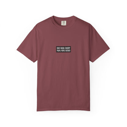 Father Names Line-Up T-Shirt - Minimalist Dad Typography Tee