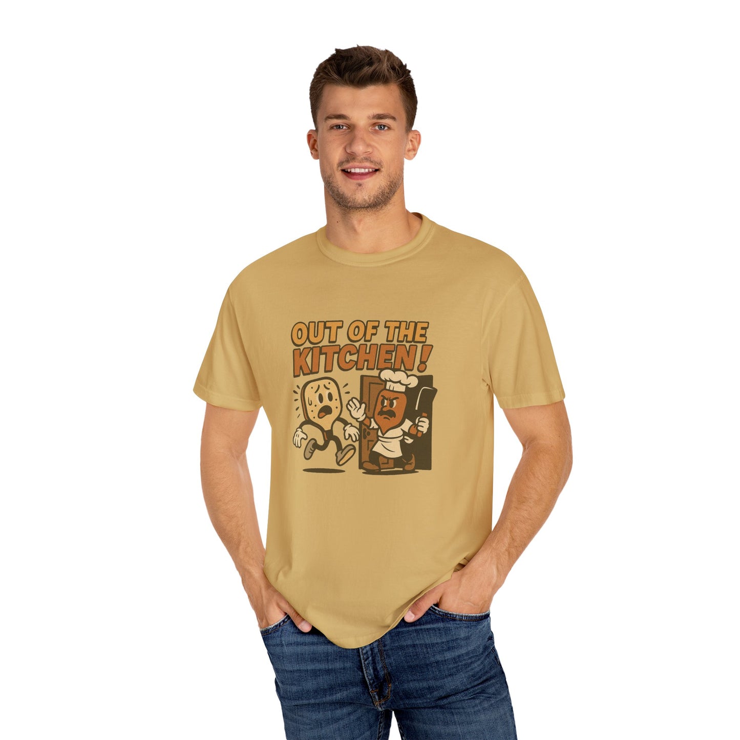 Out of the Kitchen! Funny Pickleball T-Shirt – Retro Cartoon Chef Paddle Design for Players Who Love Pickleball and Laughs