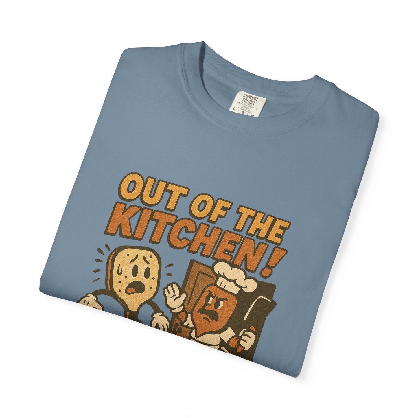 Out of the Kitchen! Funny Pickleball T-Shirt – Retro Cartoon Chef Paddle Design for Players Who Love Pickleball and Laughs