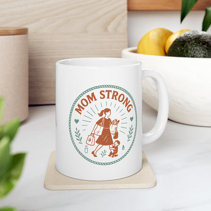 Mom Strong Personalized Ceramic Mug - Perfect Gift for Moms!