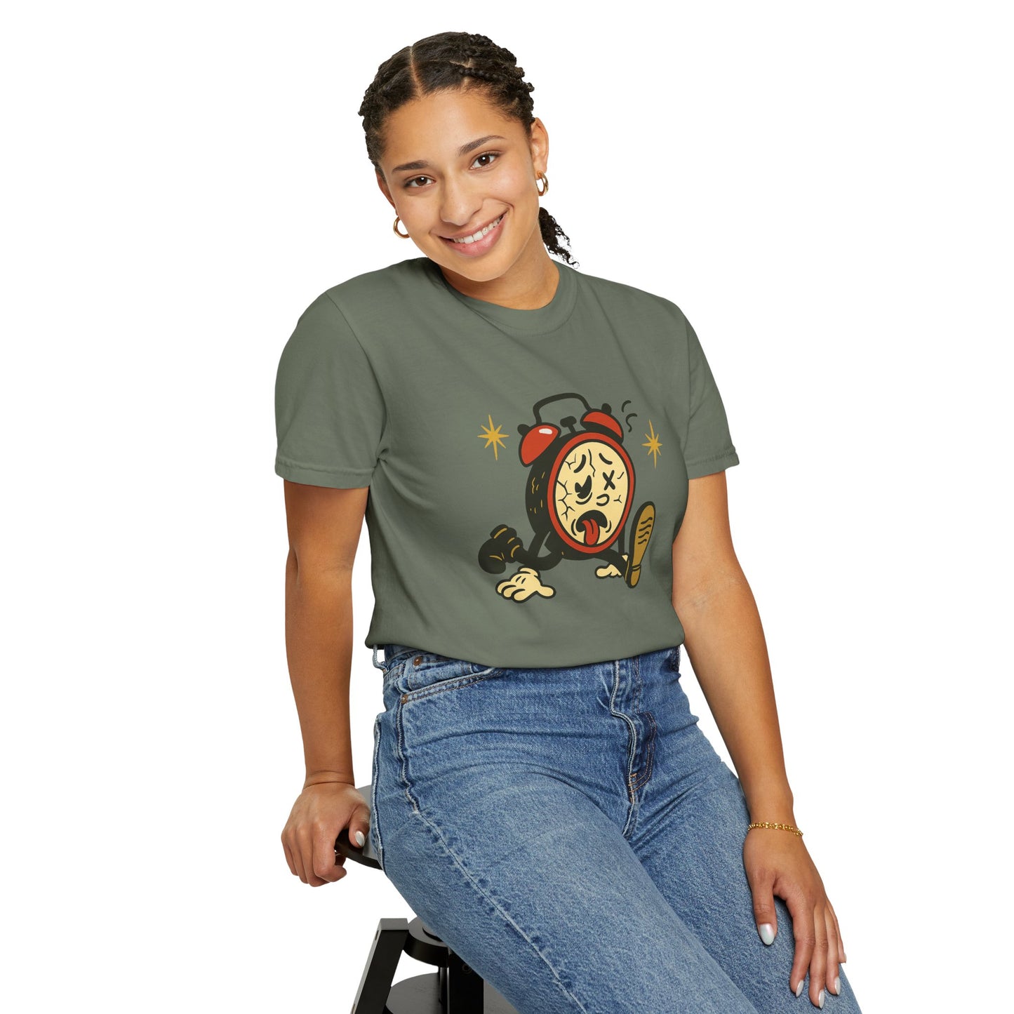 Funny Retro Alarm Clock Graphic T-Shirt, Unisex Humor Tee, Perfect Gift for Lazy Mornings, Casual Wear, Unique Graphic Shirt