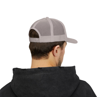 Father Names Line-Up Trucker Hat - Minimalist Black & White Design