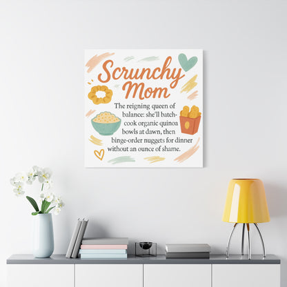 Scrunchy Mom Canvas Art - Fun Wall Decor for Busy Moms