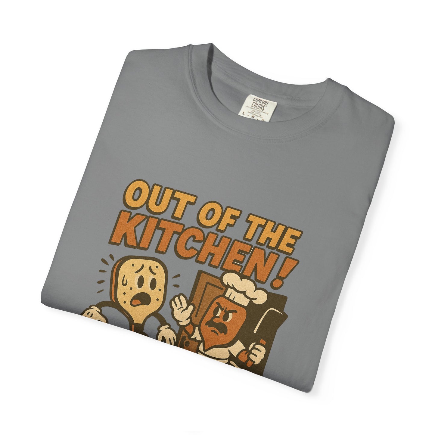 Out of the Kitchen! Funny Pickleball T-Shirt – Retro Cartoon Chef Paddle Design for Players Who Love Pickleball and Laughs